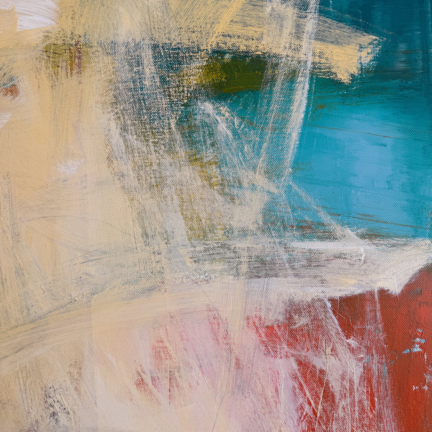 Golden Drift – Abstract Canvas Painting, 30" x 30"