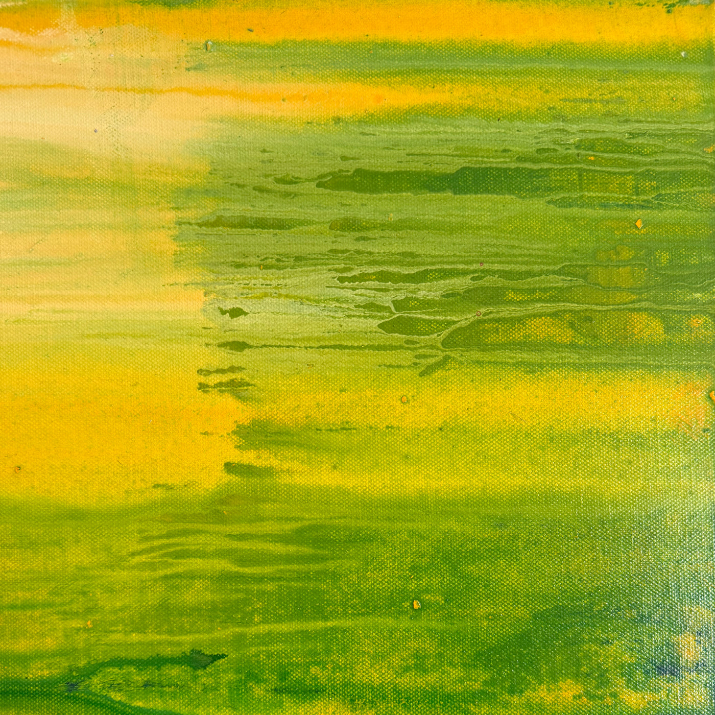 Golden Meadow - Abstract Rectangle Canvas Painting, 16" x 40"