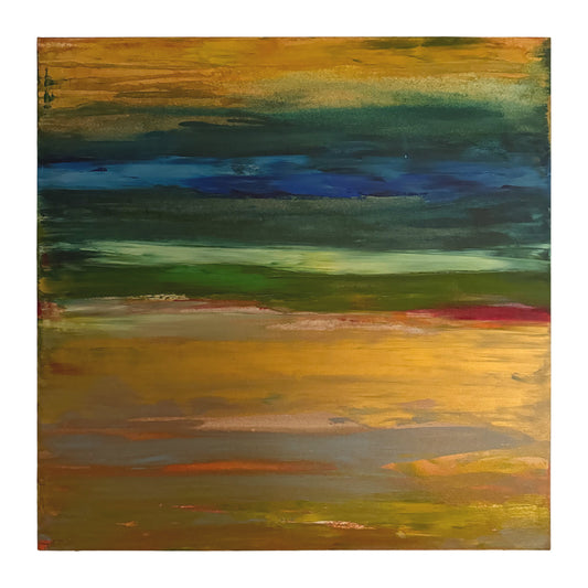 Golden Field - Abstract Canvas, 30" x 30"