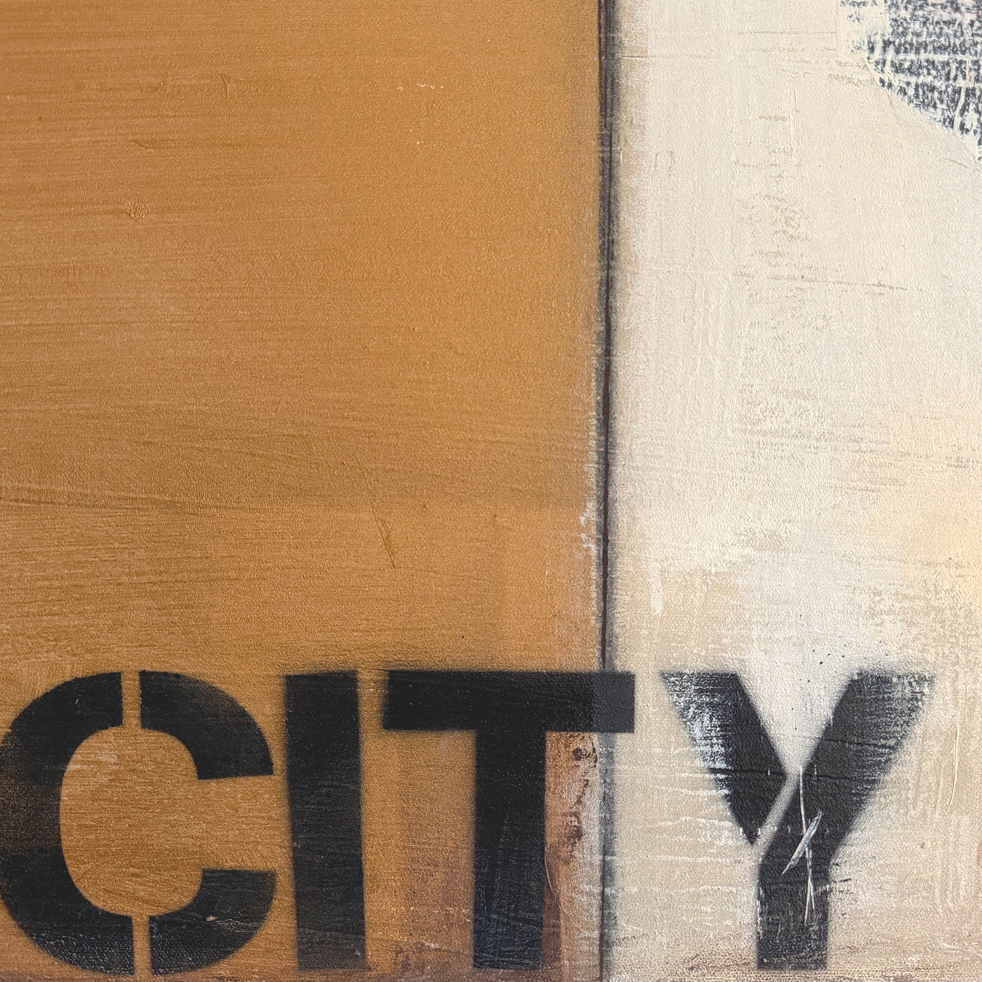 City Divide - Minimal Abstract Canvas, 30" x 30"