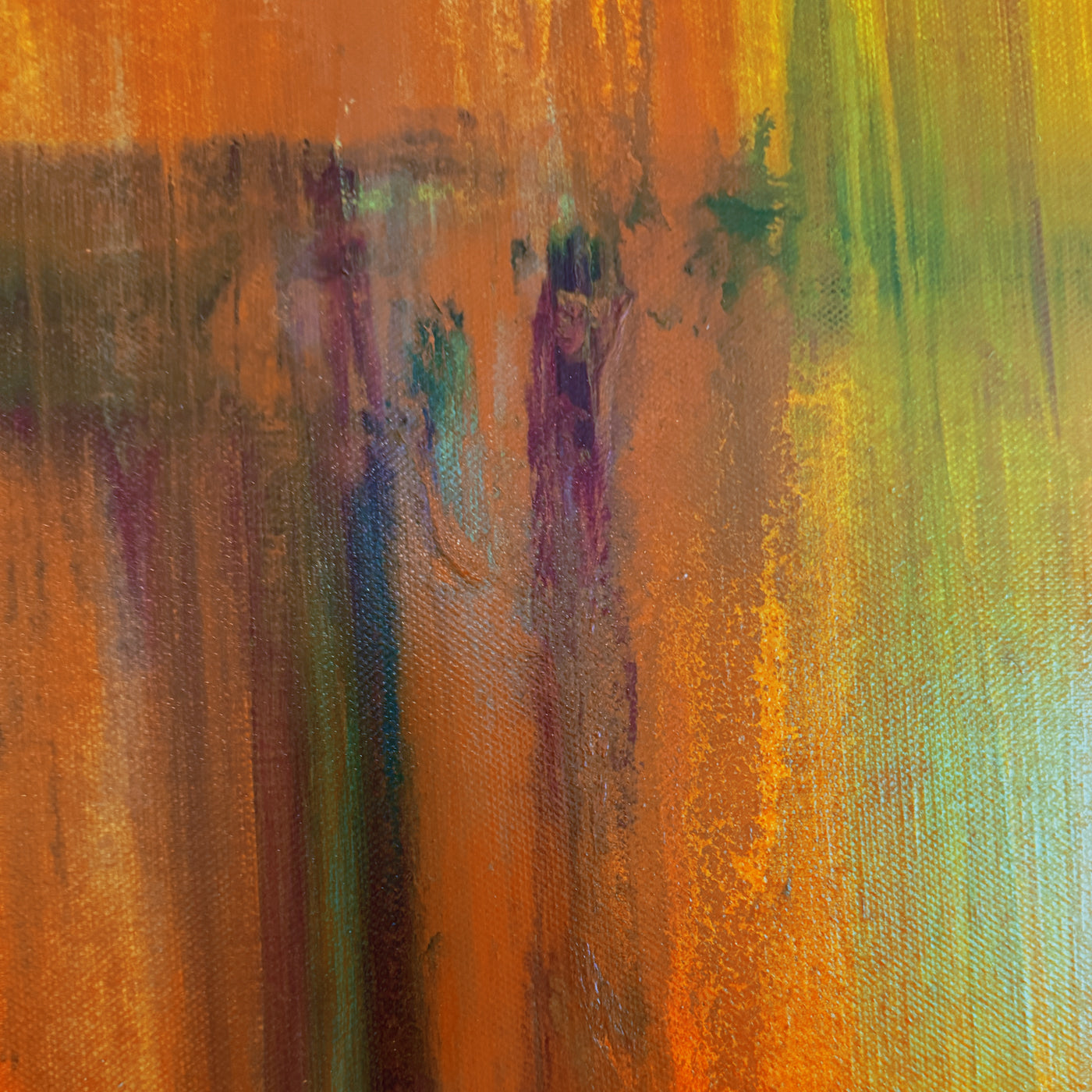 Ember Veil - Abstract Canvas Painting, 30" x 30"