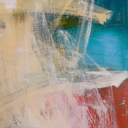 Golden Drift – Abstract Canvas Painting, 30" x 30"