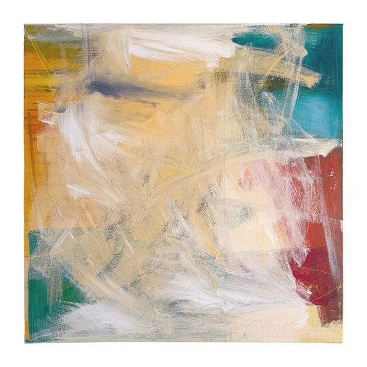 Golden Drift – Abstract Canvas Painting, 30" x 30"