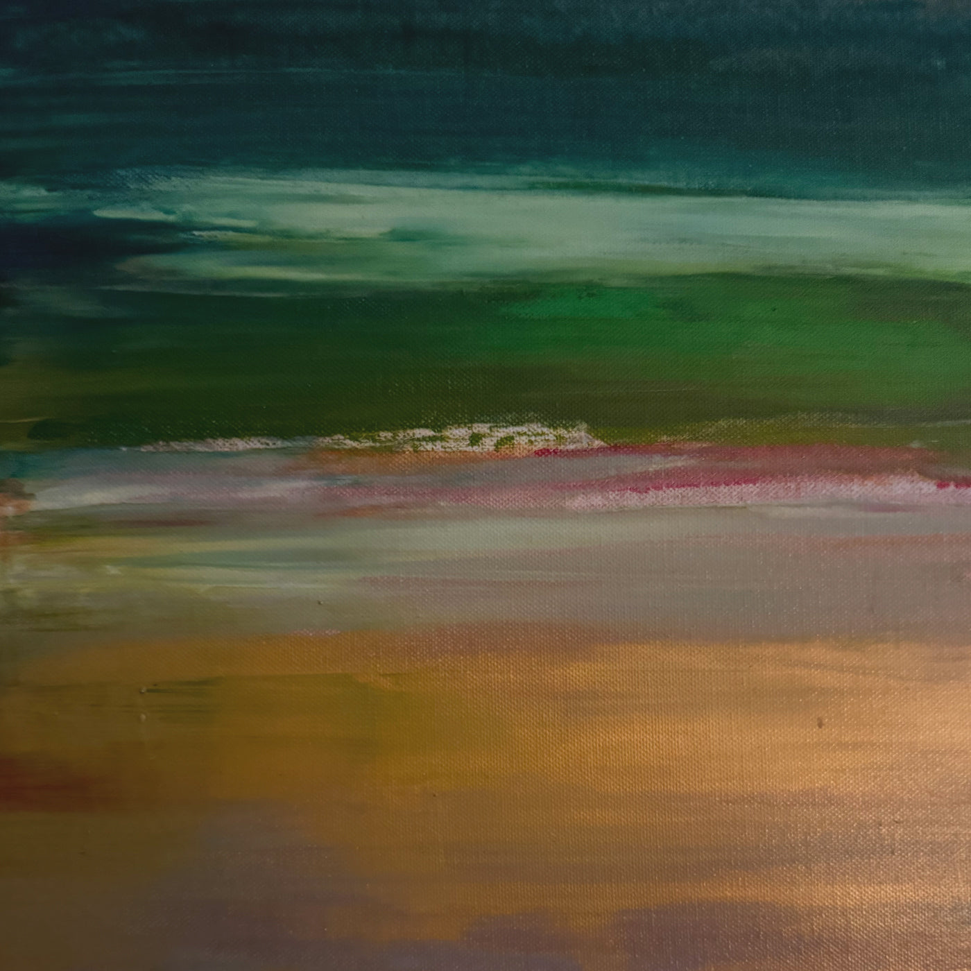 Golden Field - Abstract Canvas, 30" x 30"