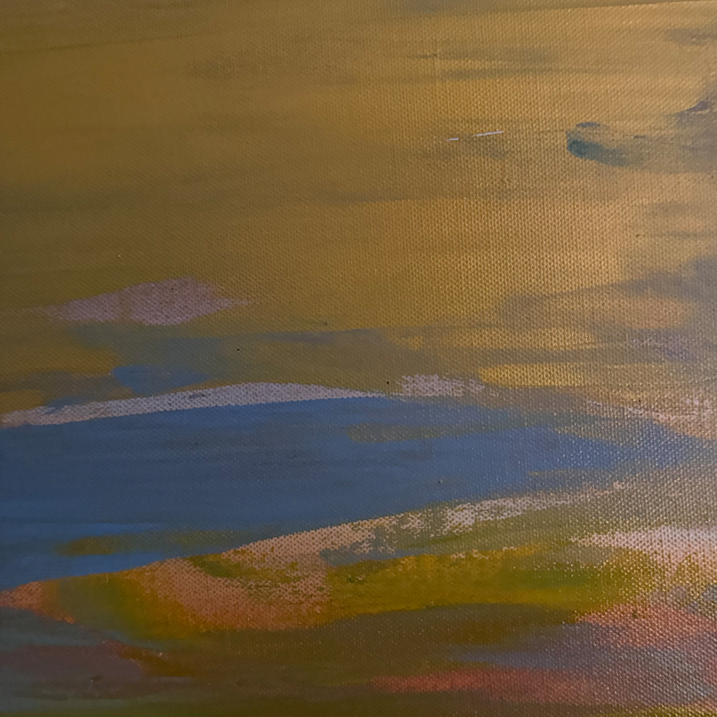 Golden Field - Abstract Canvas, 30" x 30"