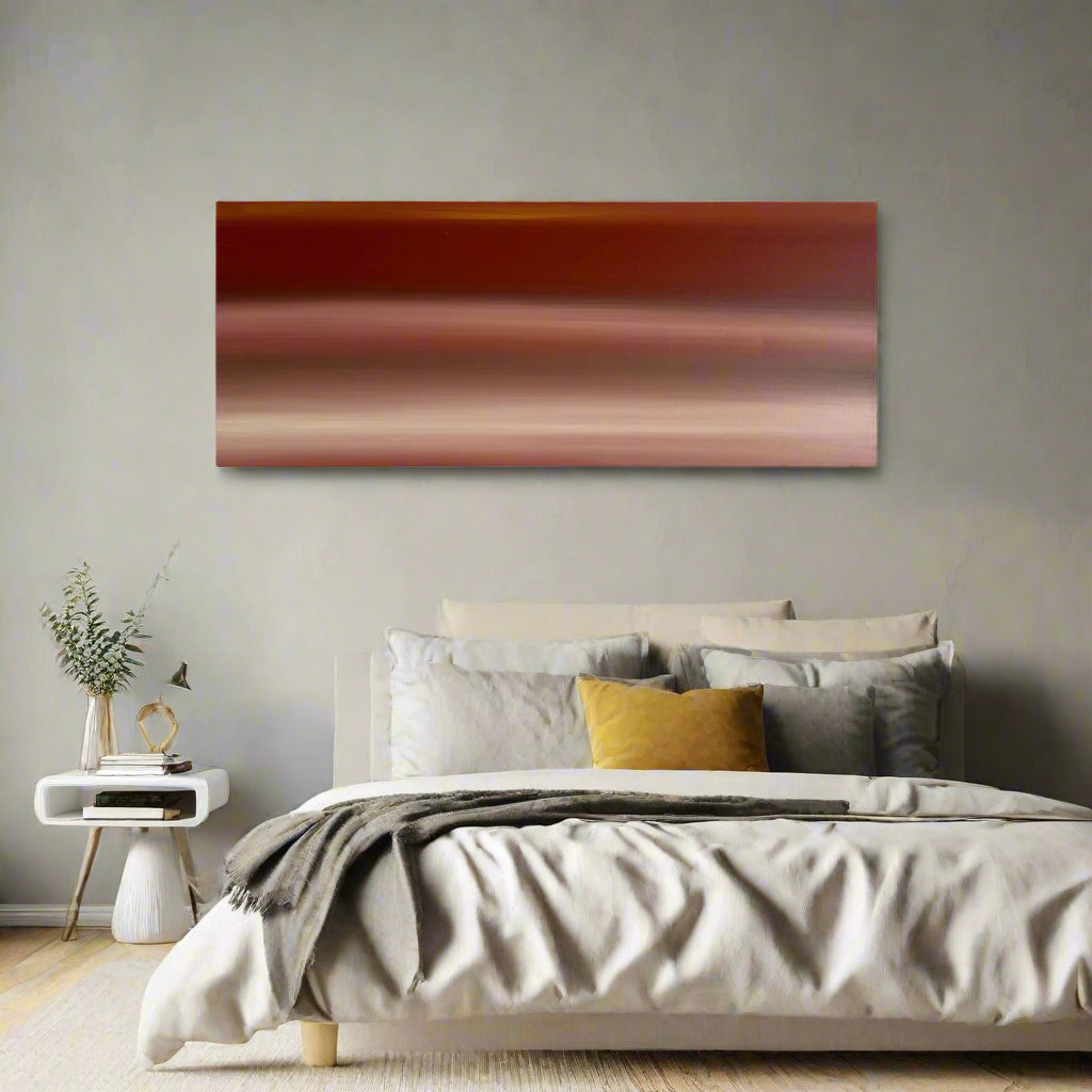 Beyond the Horizon - Abstract Canvas Painting, 16" x 40"