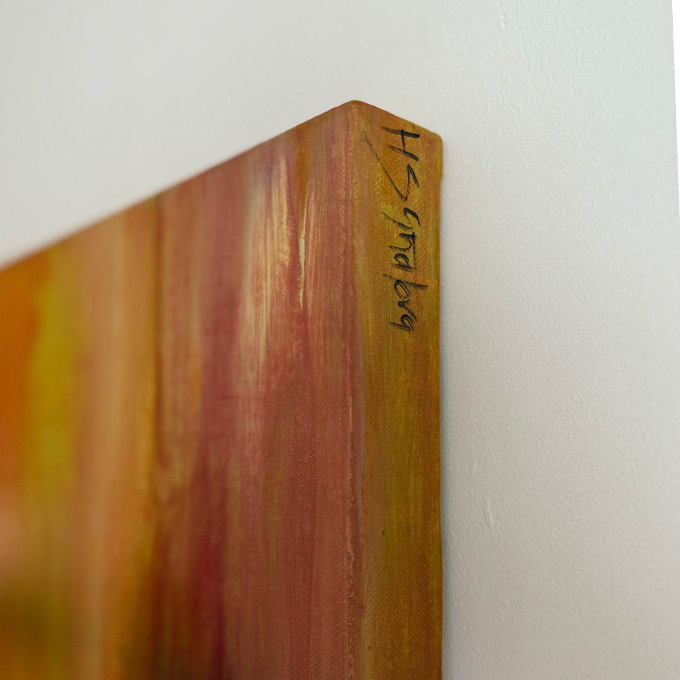 Ember Veil - Abstract Canvas Painting, 30" x 30"