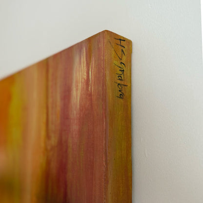 Ember Veil - Abstract Canvas Painting, 30" x 30"