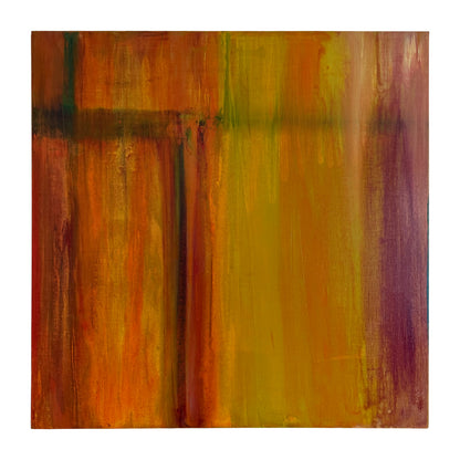 Ember Veil - Abstract Canvas Painting, 30" x 30"